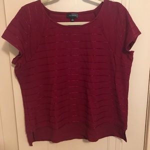 Cap-sleeved red shirt from The Limited